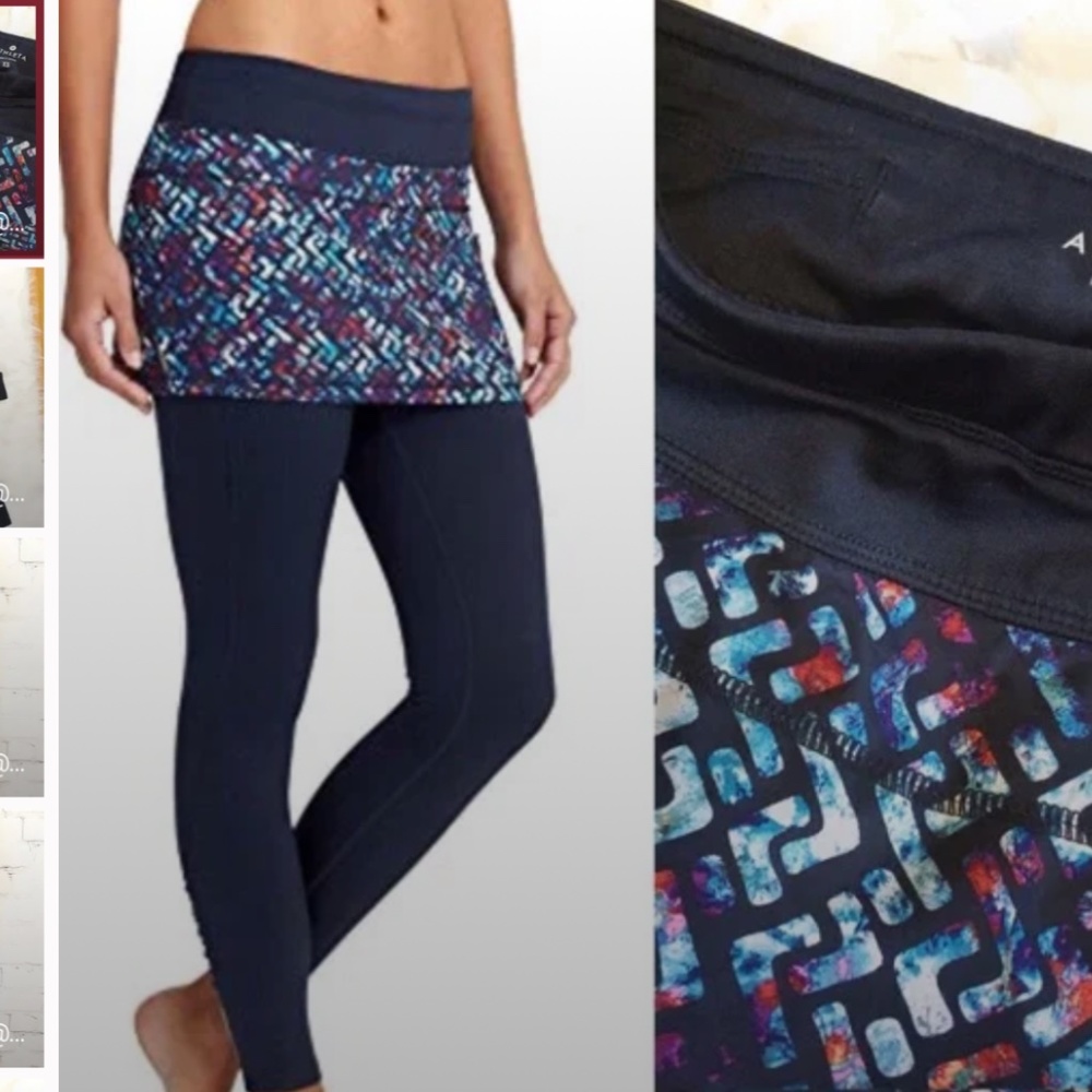ATHLETA Leggings w Attached Skirt Navy sz Small
